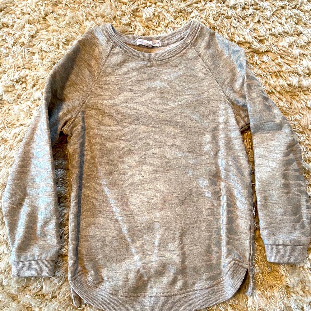 Metallic Tiger Print Tunic Sweatshirt